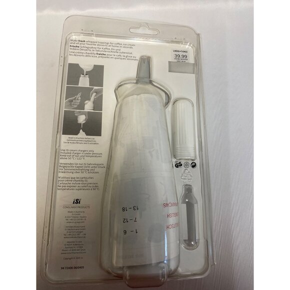 ISI Mini Easy Whip Cream Whipped Cream Maker Half Pint Dispenser White NEW - Picture 5 of 6